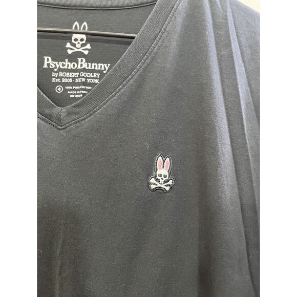 Psycho Bunny Mens Short Sleeve V Neck T-Shirt 4 Logo Classic Luxe Pima Cotton - Picture 8 of 13